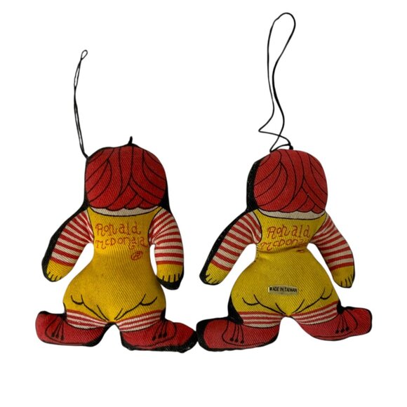 Vintage Ronald McDonald Plush Christmas Ornaments Set Of 2 1970s 1980s - Picture 2 of 2